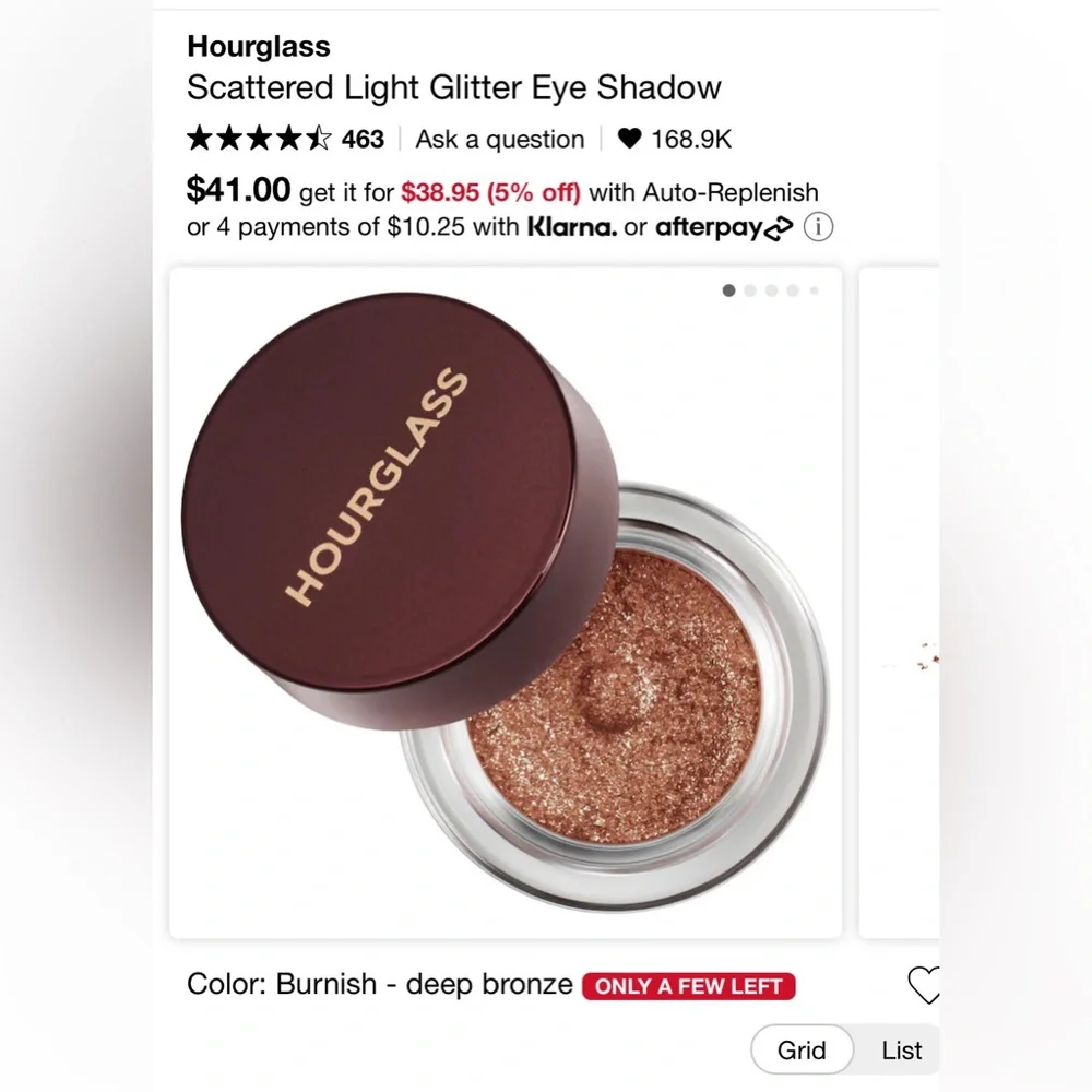 NWT! Hourglass Scattered Light Glitter Eyeshadow in Burnish 4 That Summer Glow!
